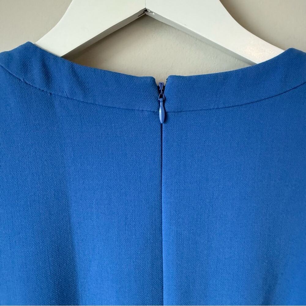 Diane von Furstenberg | Blue Fleur Split Neck Dress Size 2 - Picture 4 of 8